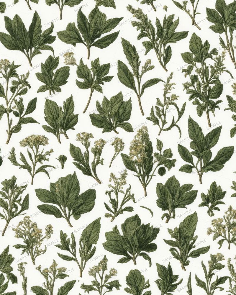 Vintage Illustration of Apothecary Herbs