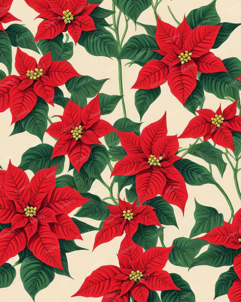 Vintage Poinsettias Wallpaper