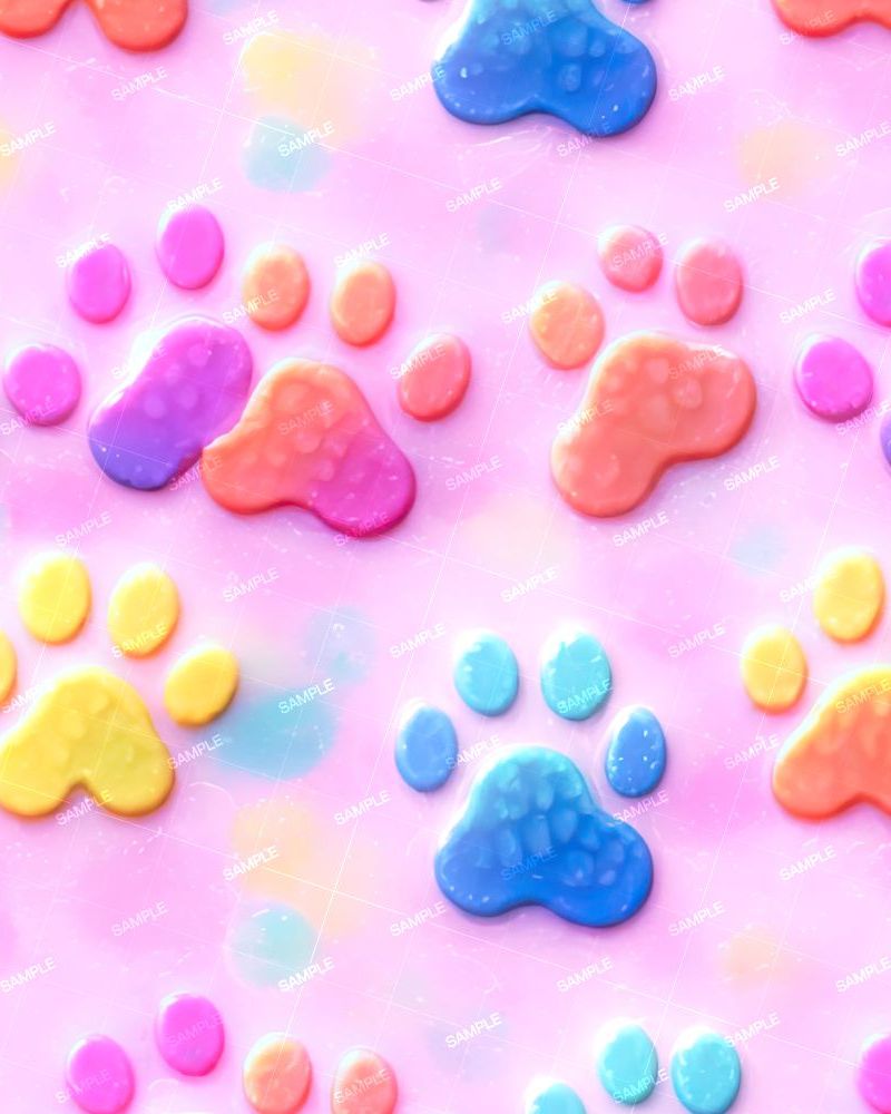 Water Drop Paw Prints 42