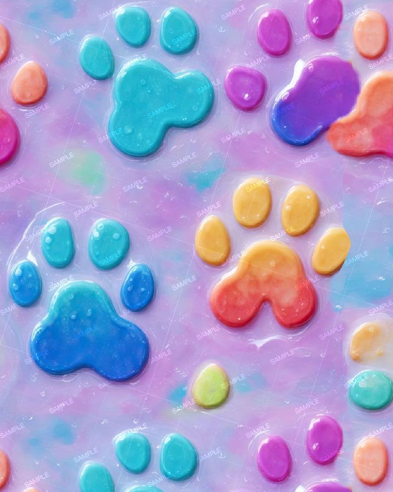 Water Drop Paw Prints 43