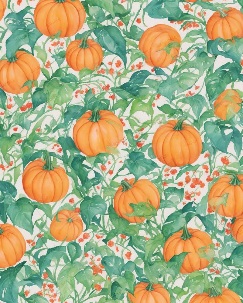 Watercolor Pumpkin Patch