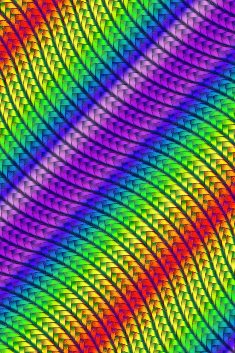 Wavy Braided Rope Rainbow