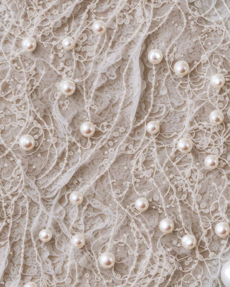 Wedding Lace with Pearls