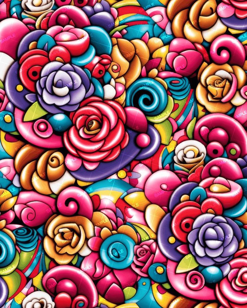 Whimsicle Flowers Abstract 43