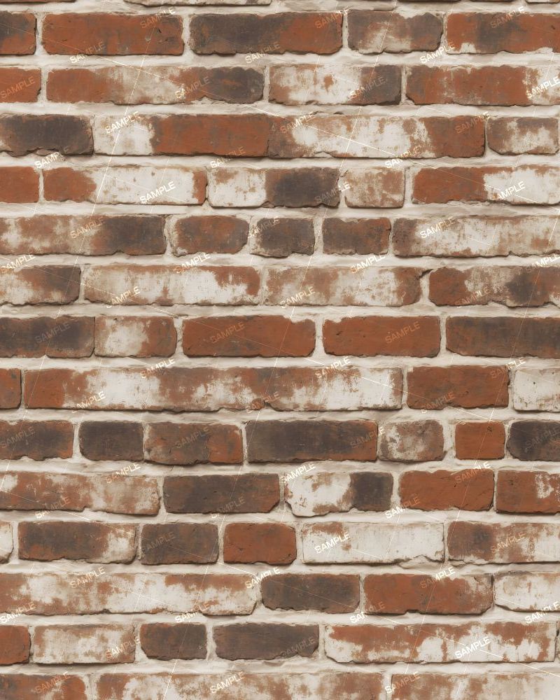 Whitewashed and Weathered Brick Wall