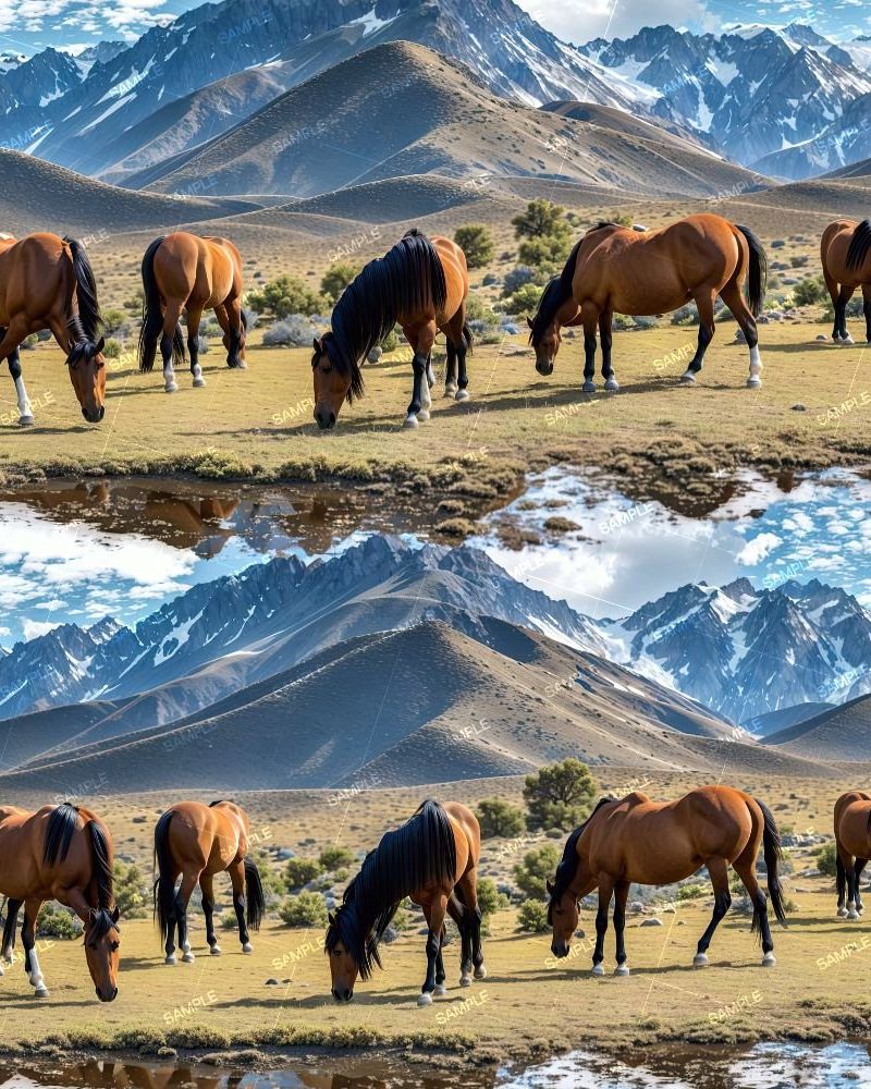 Wild Horses in the Mountains