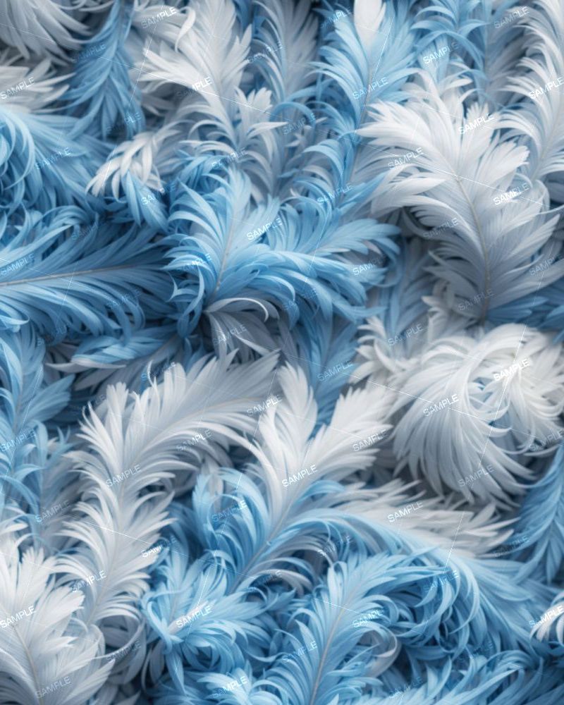 Blue and White Boa Feathers