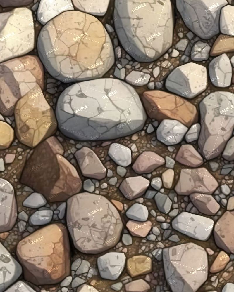 Cartoon Anime Ground Rocks