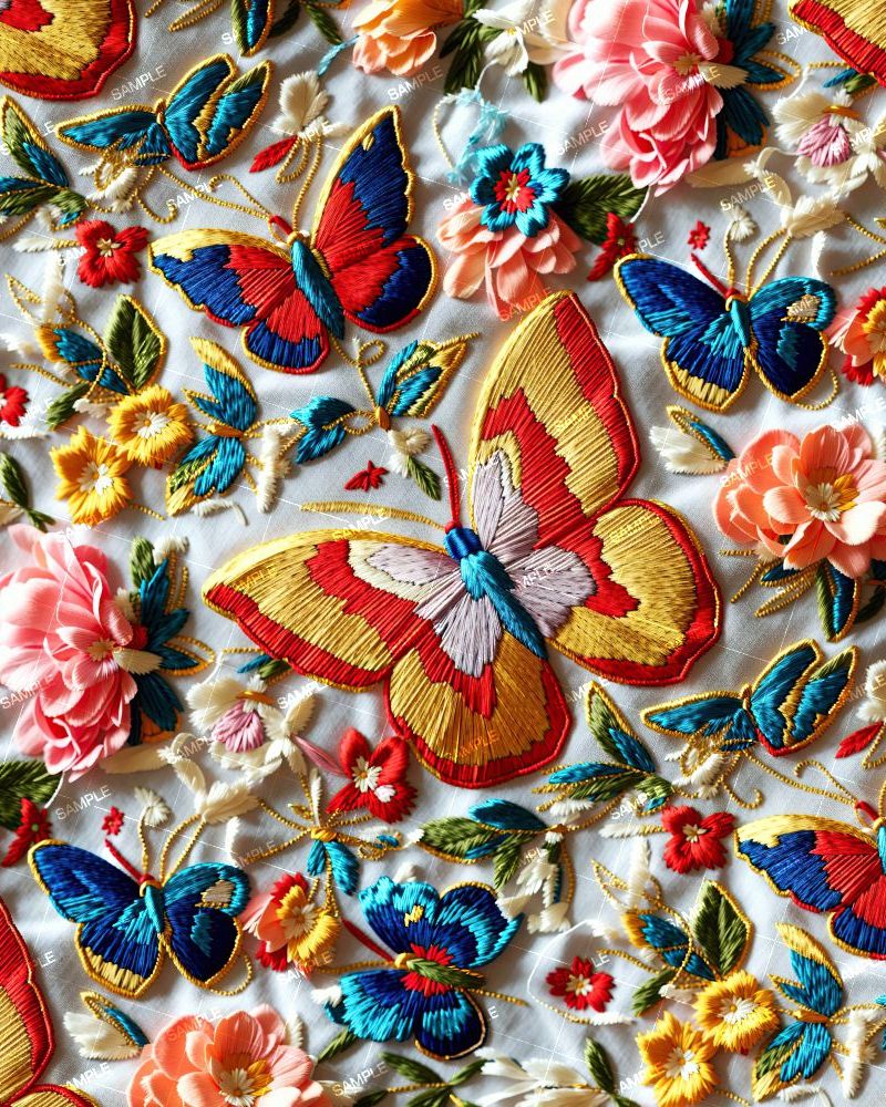 Embroidered Butterflies