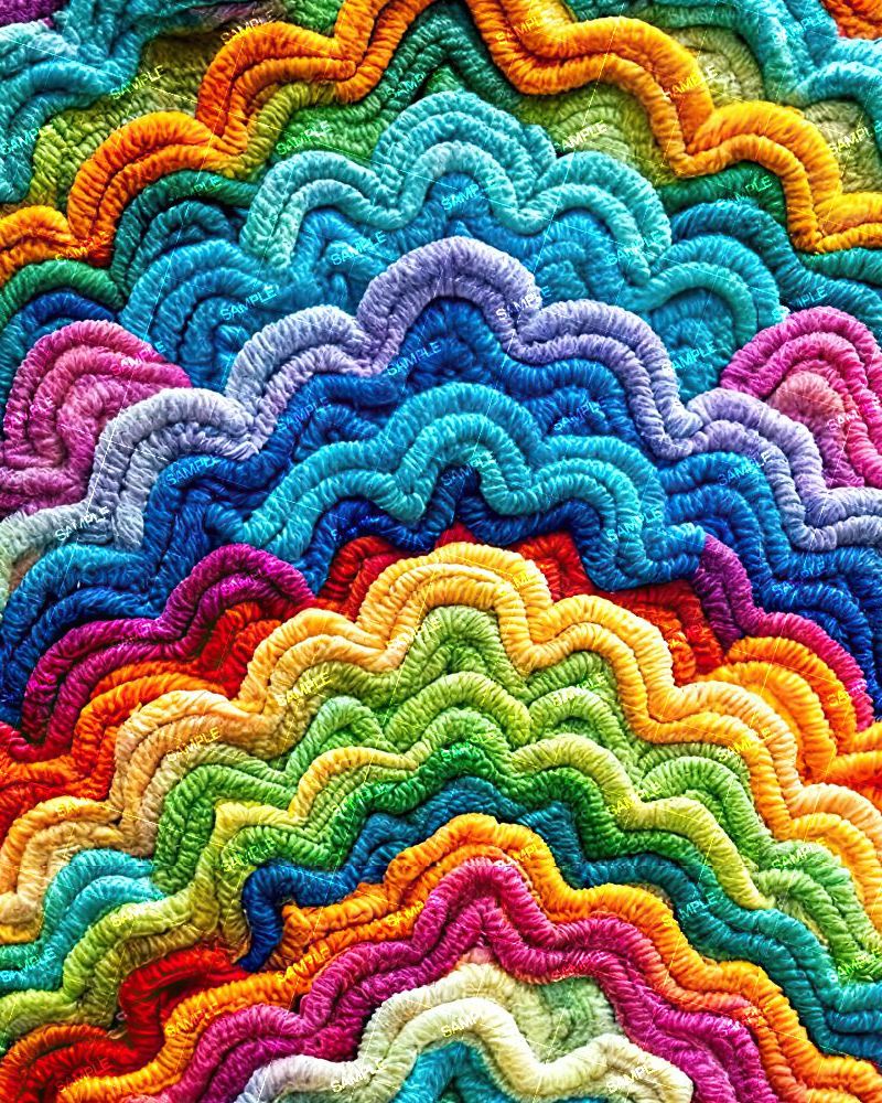 Embroidered Rainbow Fabric