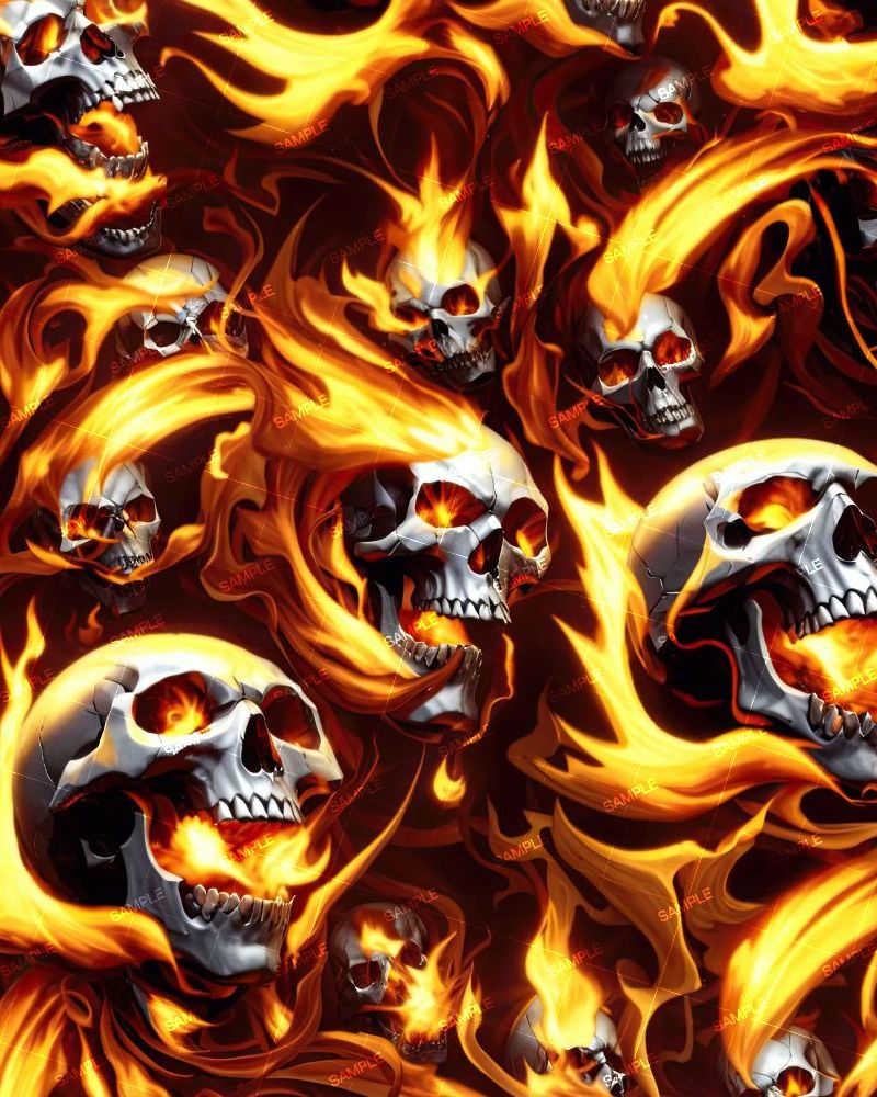 Flaming Skulls 33