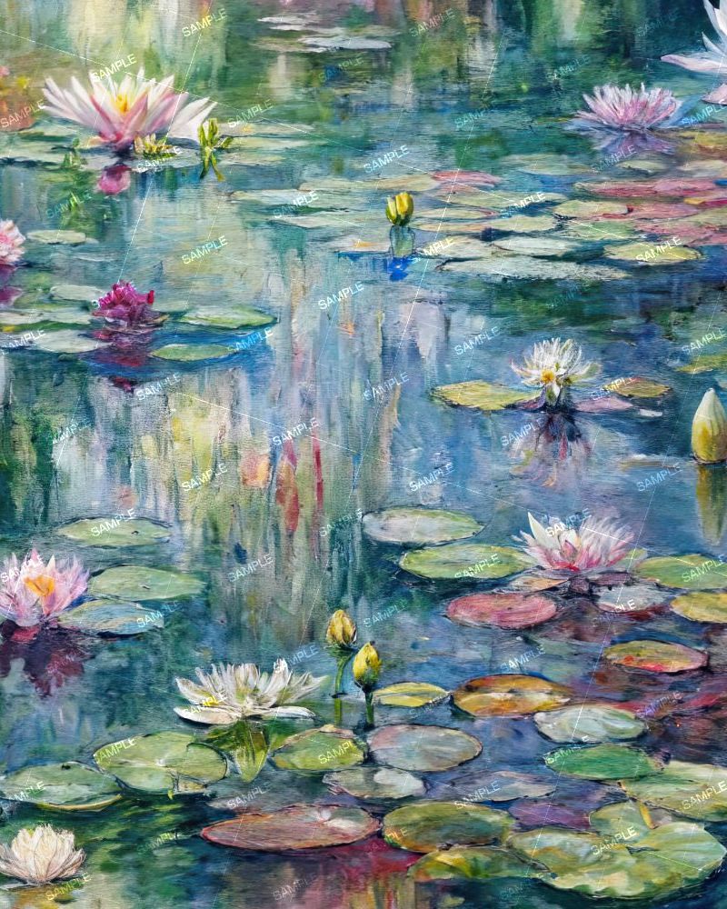 Renoir Style Lilly Pond Painting