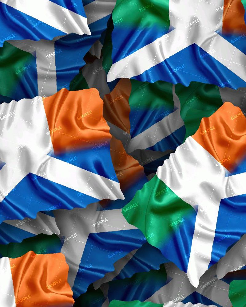 Scotland and Ireland Flags Blended