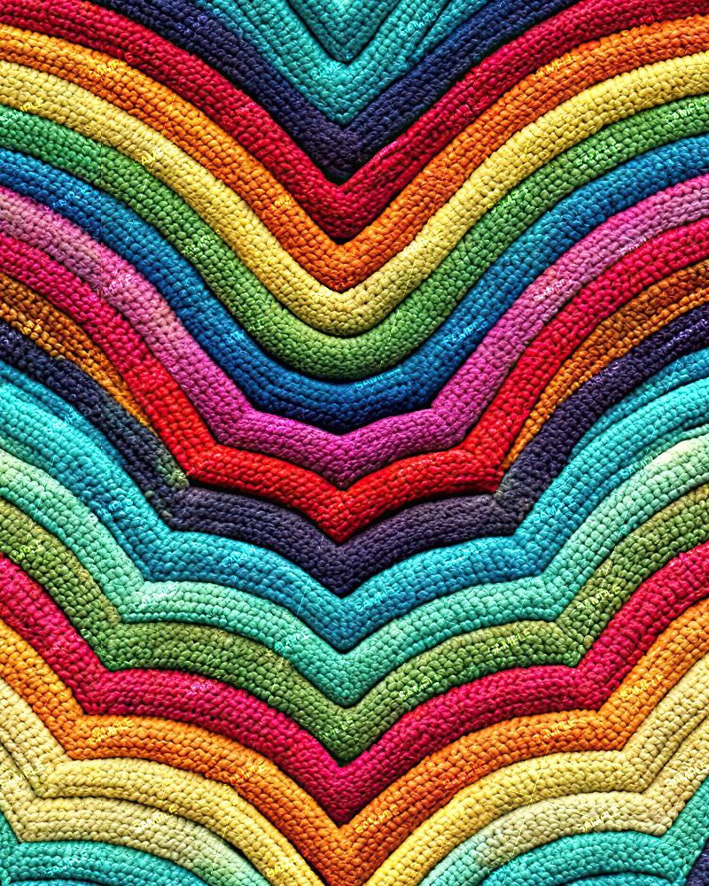 Terry Cloth Rainbow Fabric