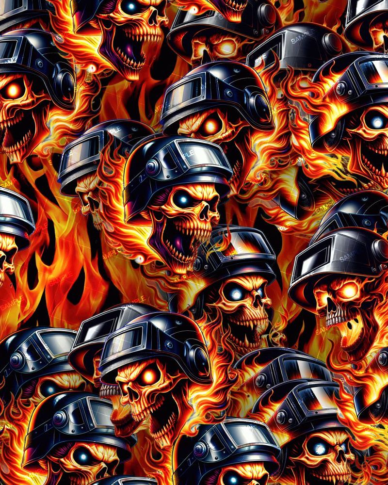 Flaming Welders Skulls 42
