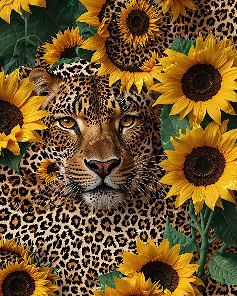 Leopard in the Sunflower Patch