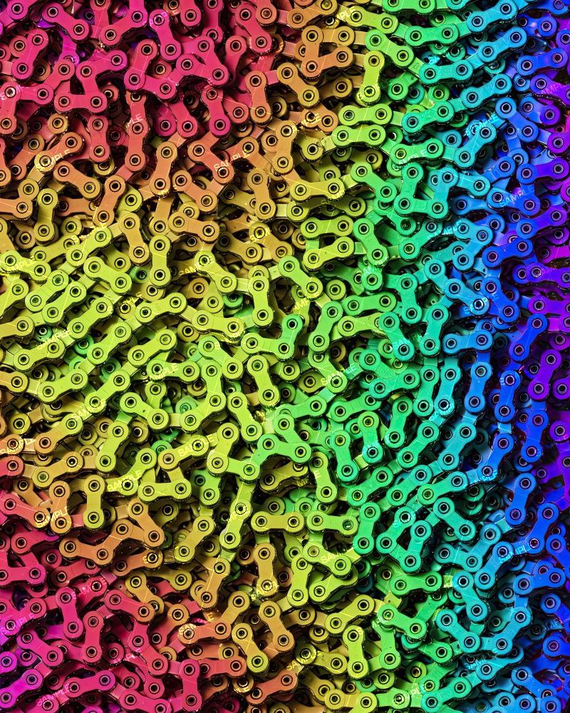 Rainbow Colored Bicycle Chain