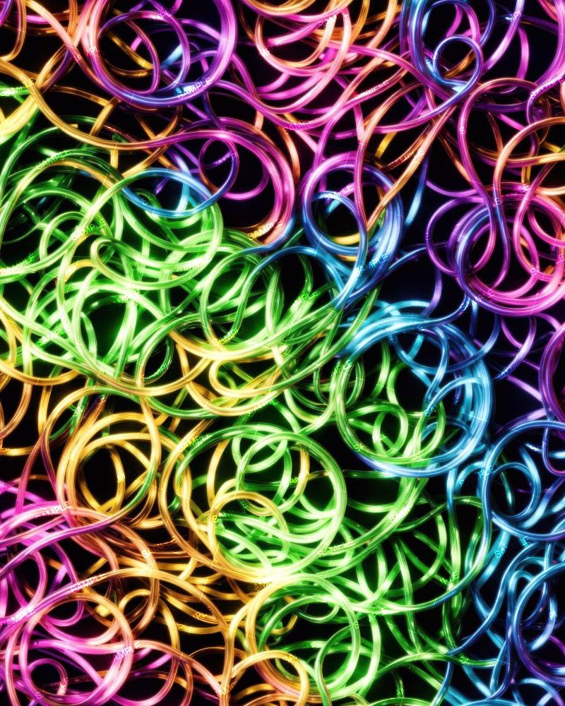 Rainbow Lighted Fiber Optic Cable