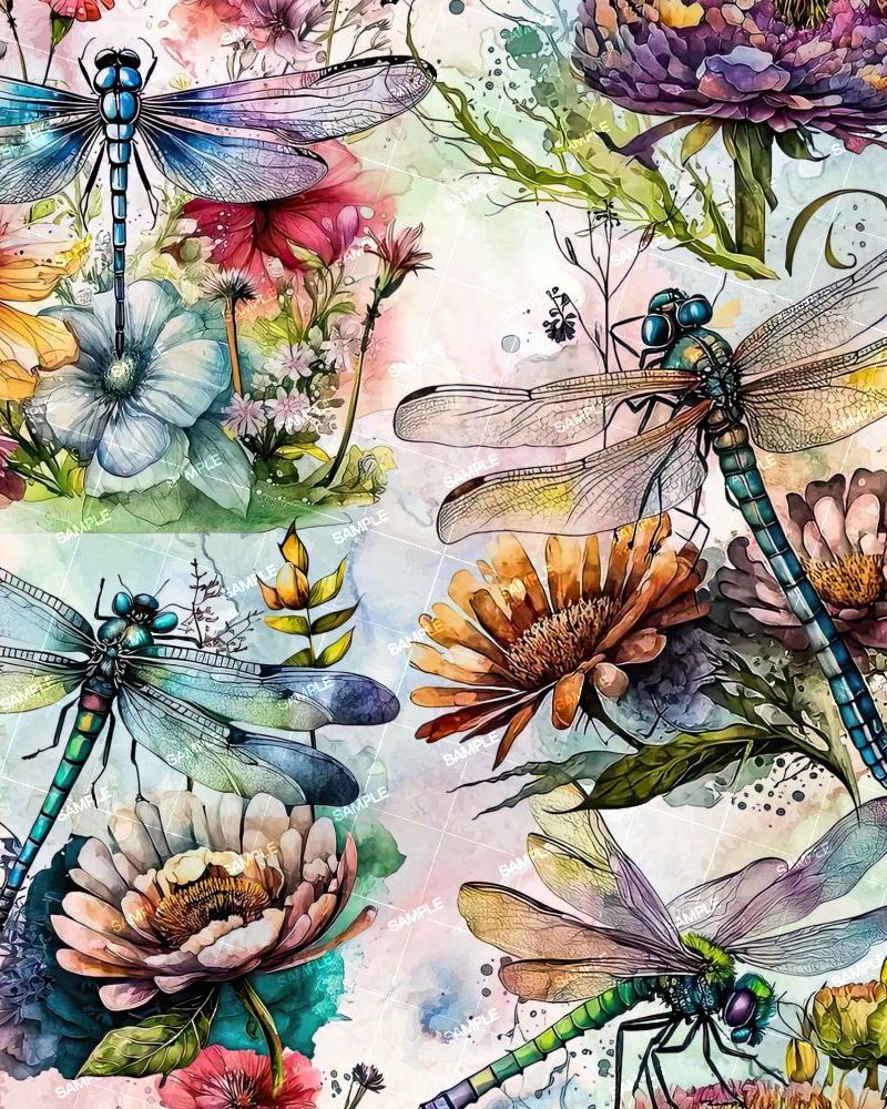 Watercolor Dragonflies 23