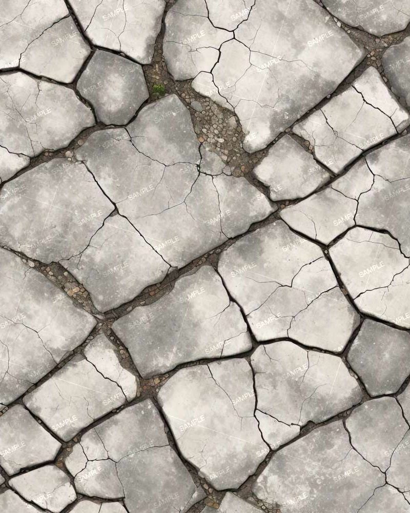 Cracked Concrete Pavement