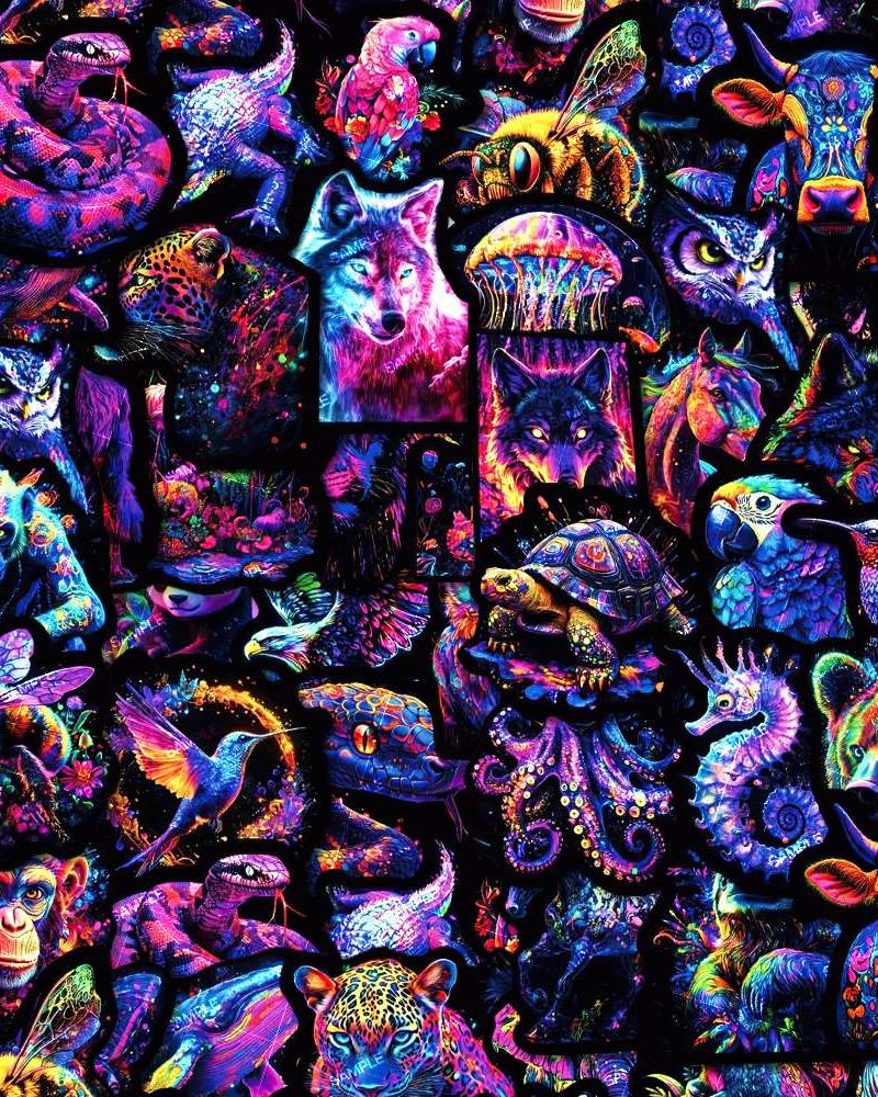 Neon Animal Stickers