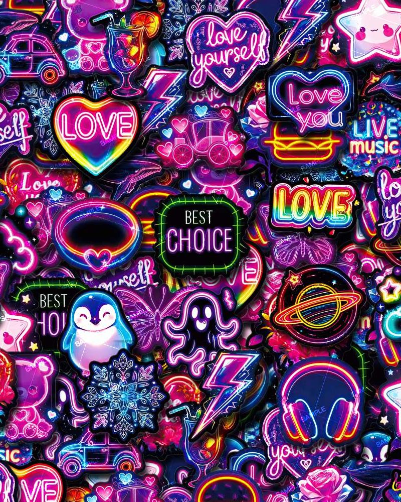 Neon Love Stickers
