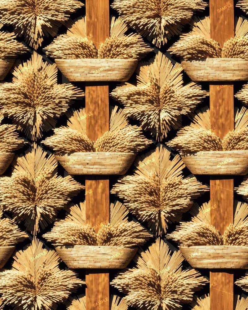 Floral Style Woven Rattan
