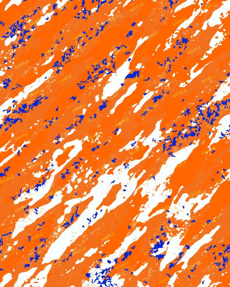 Rip Tear Splash Orange and Blue