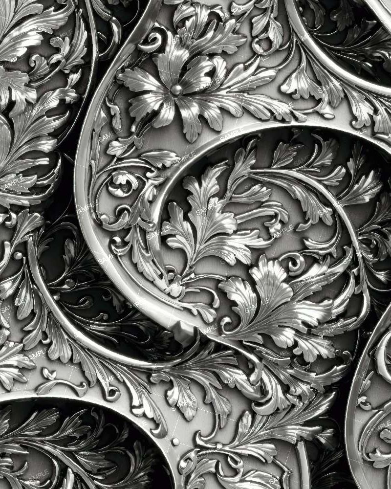 Western Style Acanthus Silver Engraving 45