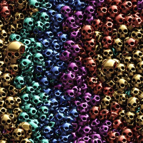 Colored Metallic Skulls