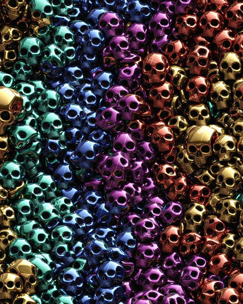 Colored Metallic Skulls