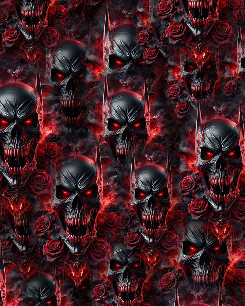Roses and Bat Skull