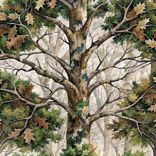 Watercolor Tree Camouflage 23