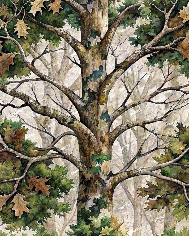 Watercolor Tree Camouflage 23