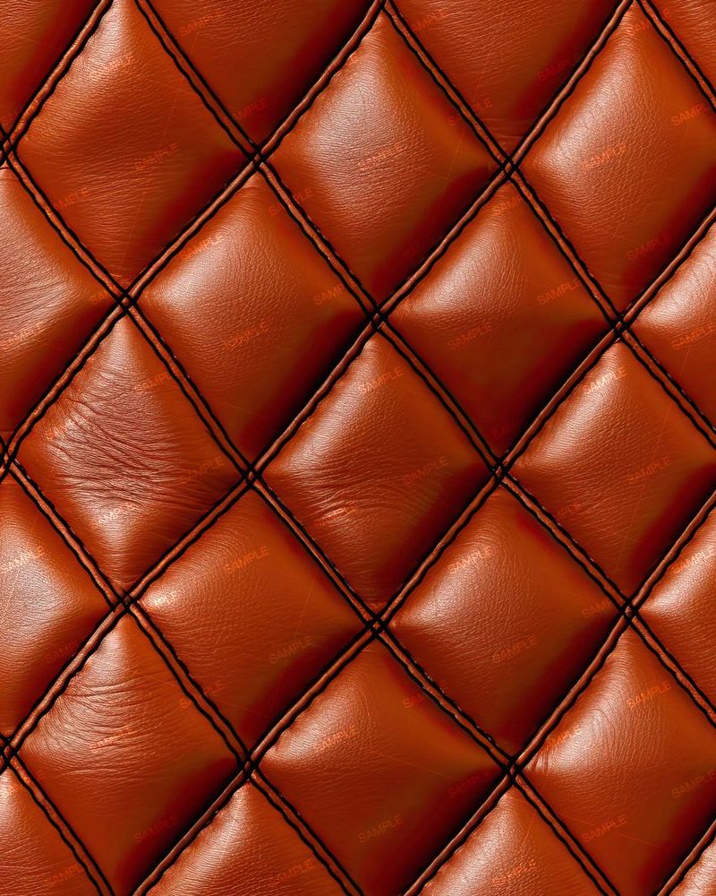 Brown Diamond Stitched Leather