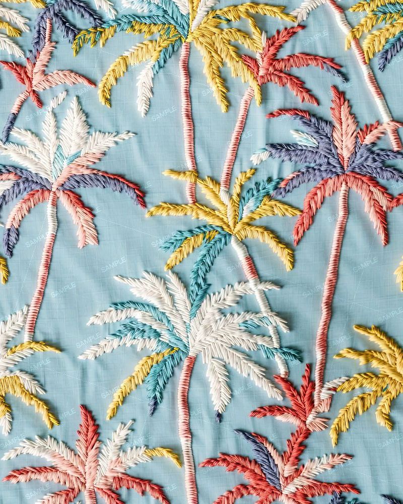 Embroidered Palm Trees 42