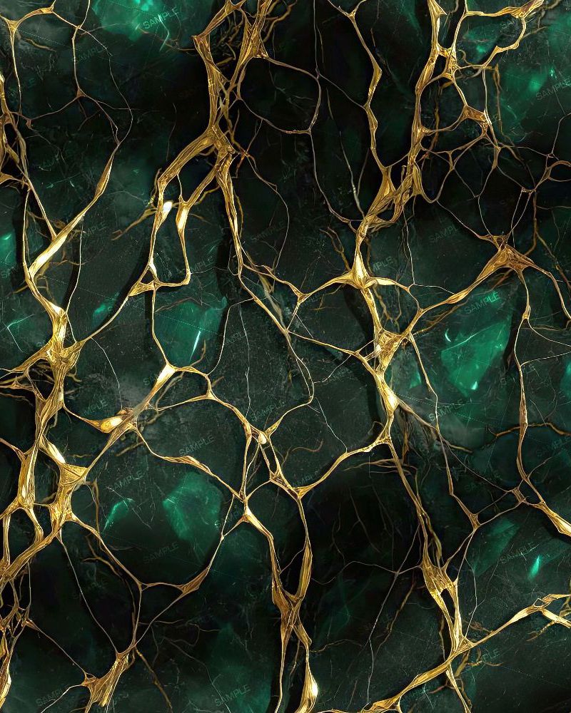 Emerald Marble with Gold Veins