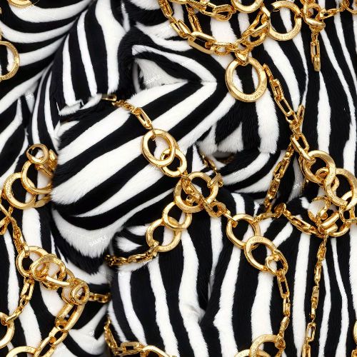 Gold Chains on Zebra Fur