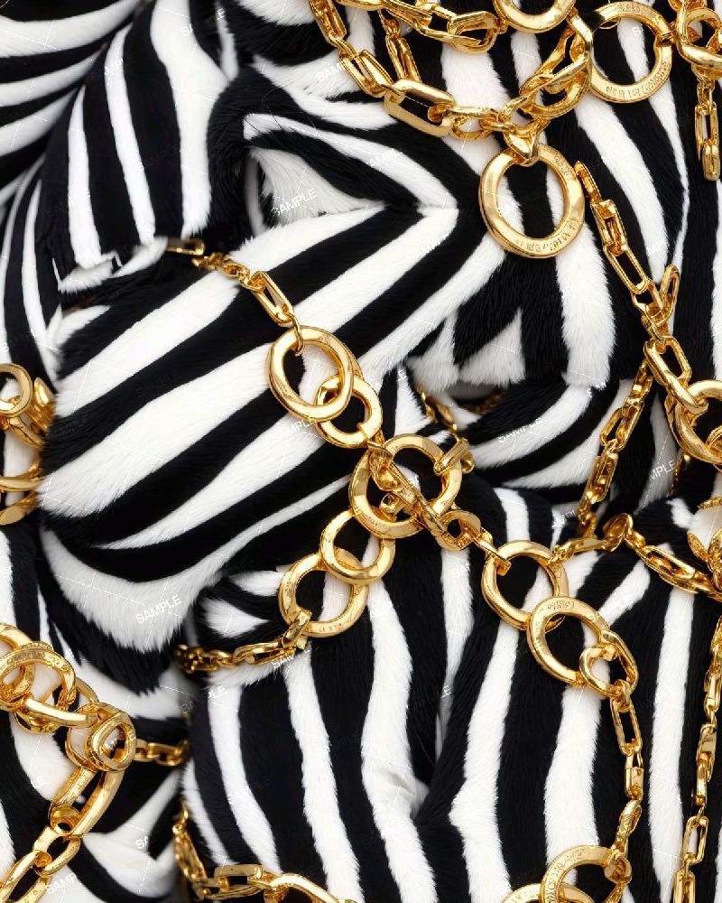 Gold Chains on Zebra Fur