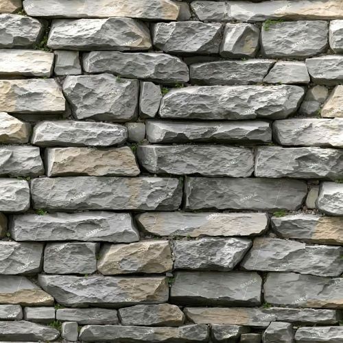 Gray Dry Stacked Stone Wall