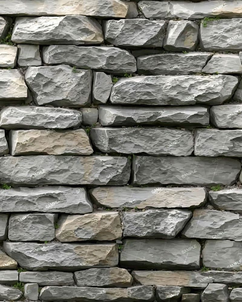Gray Dry Stacked Stone Wall