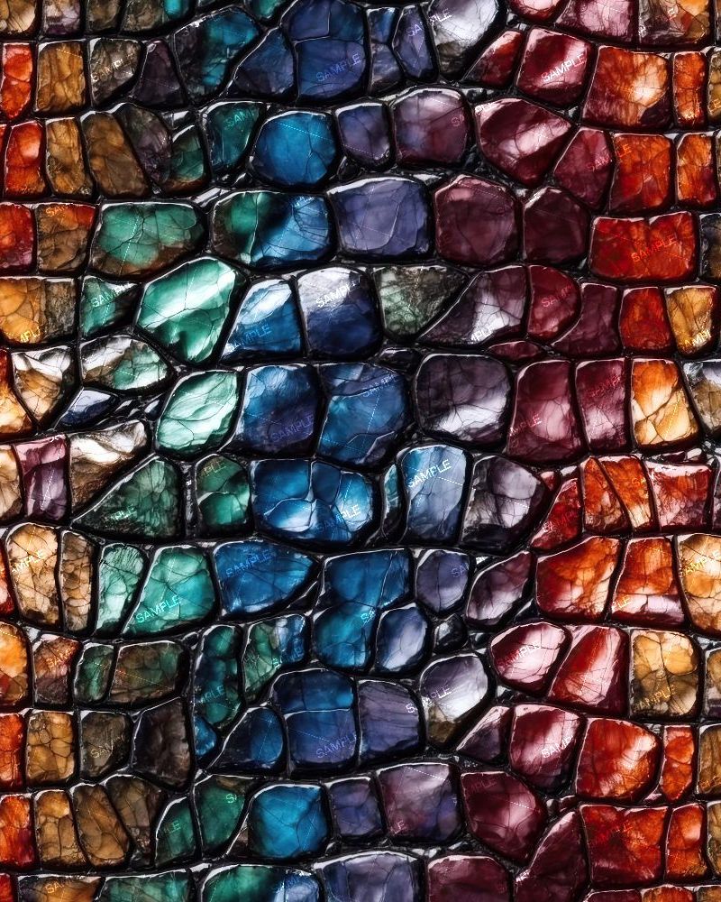 Multicolor Crocodile Skin
