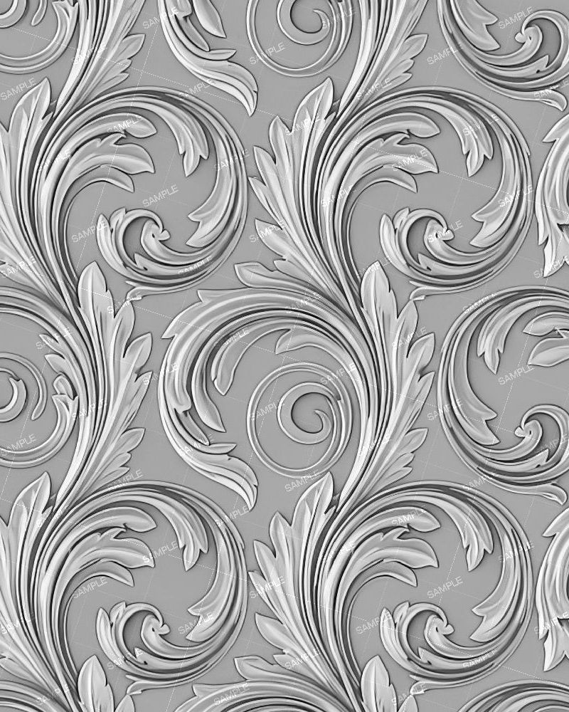 Scrolling Acanthus Leaves Wallpaper