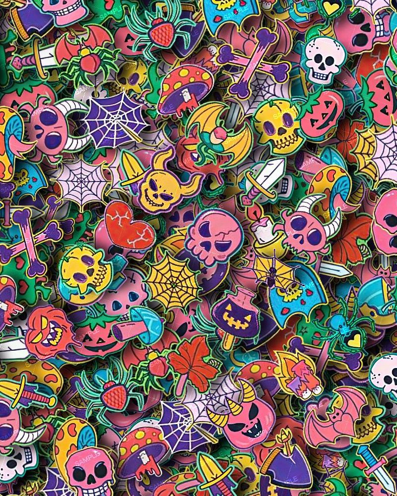 Spooky Skateboard Stickerbomb 42