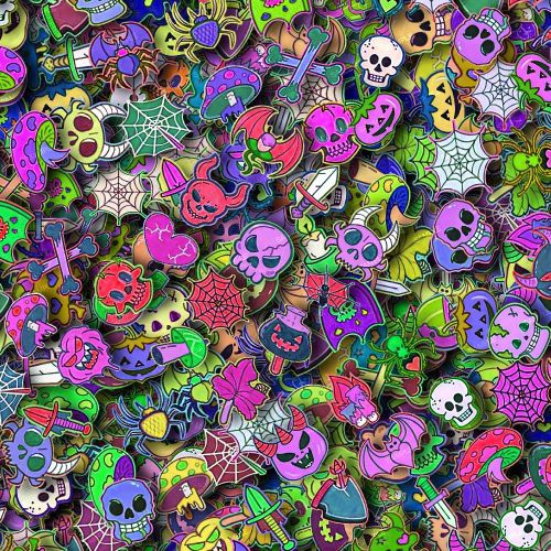 Spooky Skateboard Stickerbomb 43