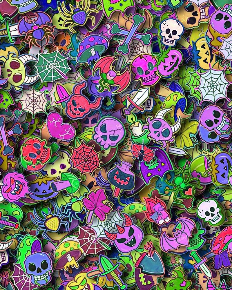 Spooky Skateboard Stickerbomb 43