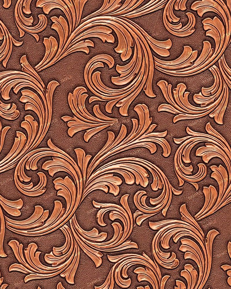 Tooled Leather Acanthus Scrollwork