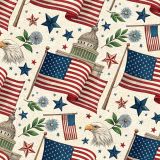 US Flag Patriotic Fabric