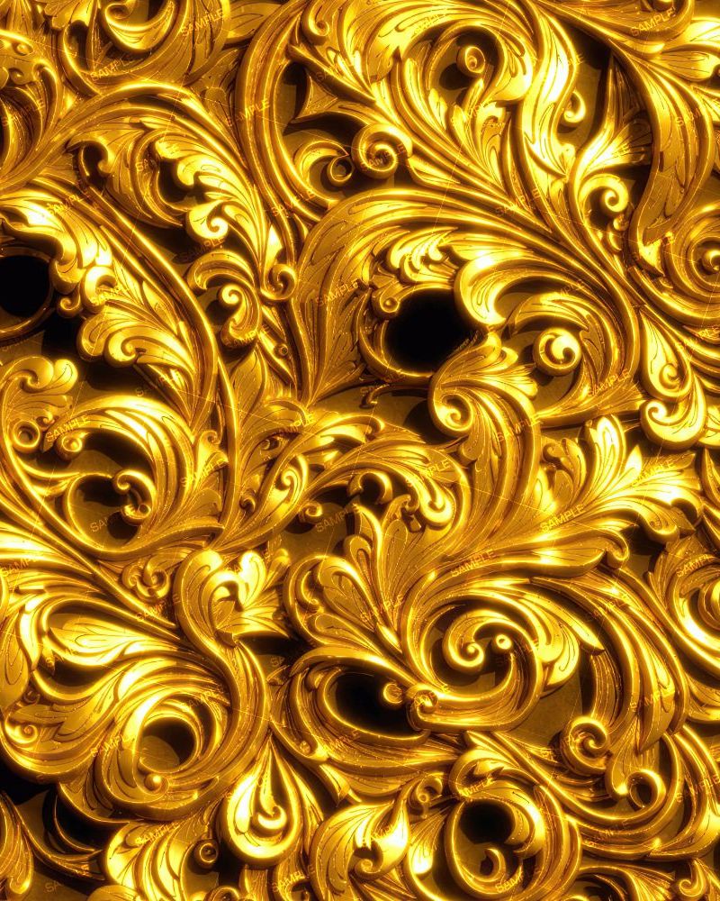 3D Gold Scrollwork 42