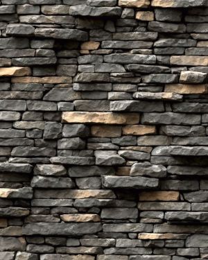 Black Shale Stone Wall